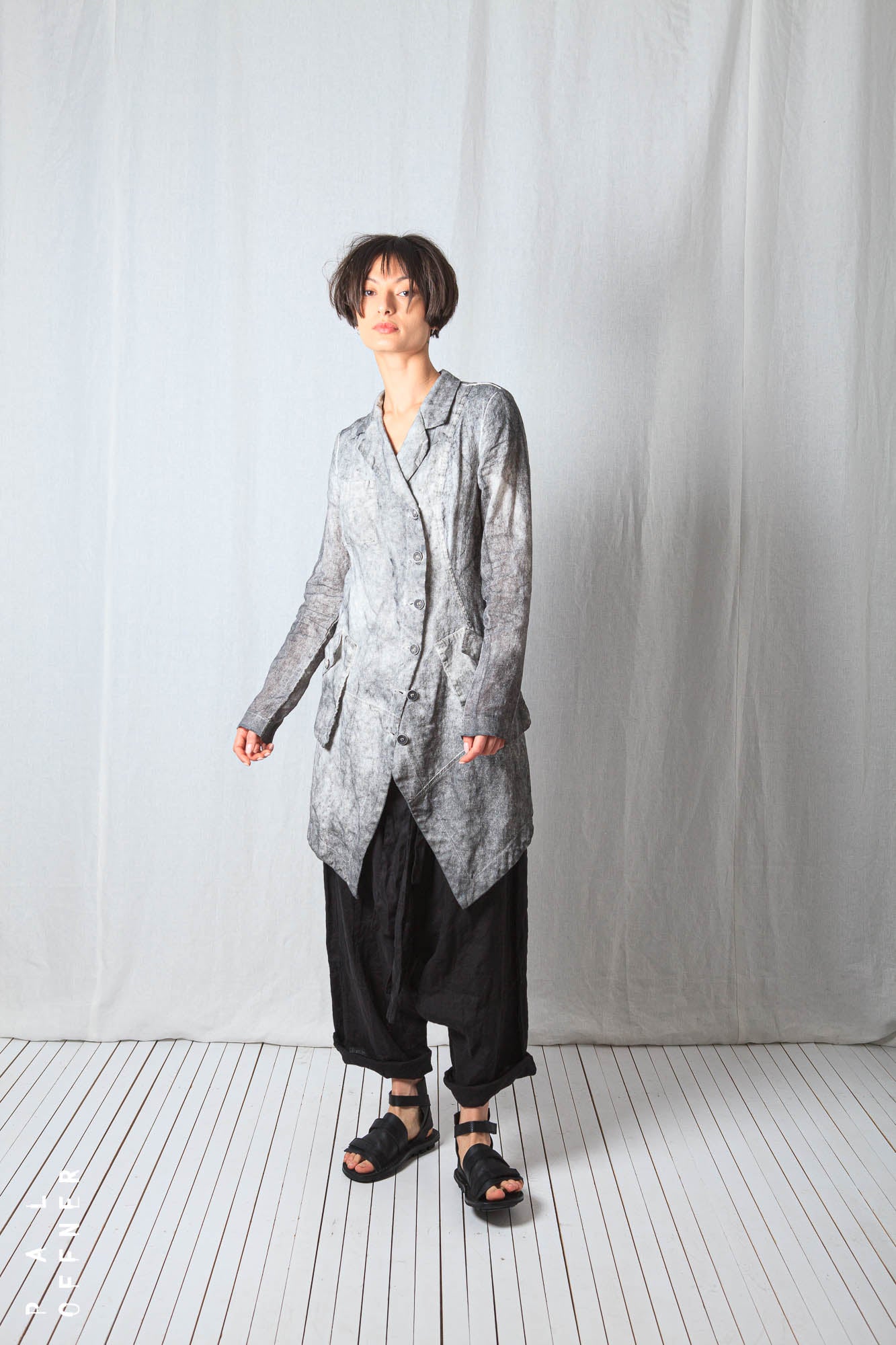 Asymmetric Penguin Coat_Linen