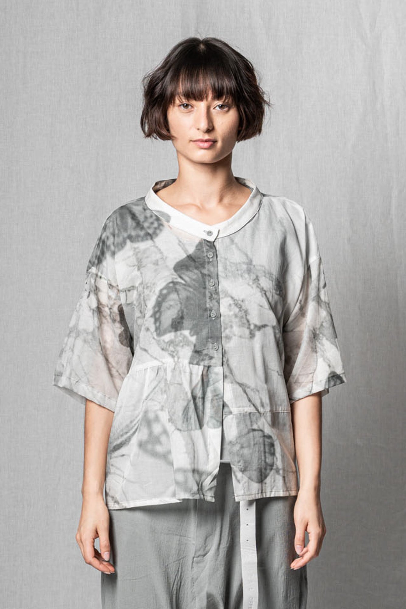 Loose Cropped Shirt_Cotton Voile