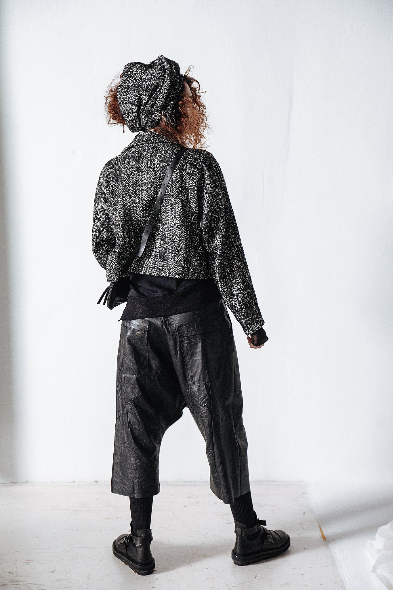 Boxy Jacket_Herringbone Cotton Mix