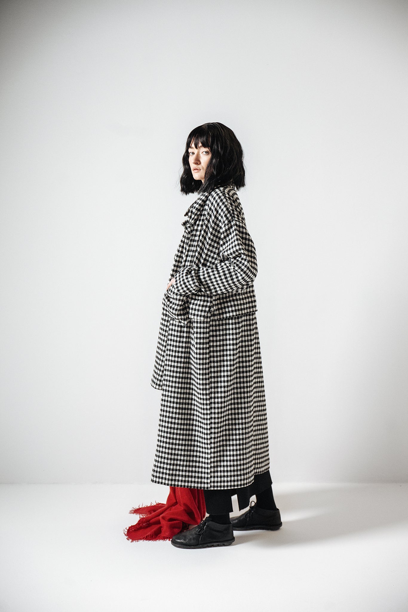 2 in 1 Coat_Checked Cotton Mix