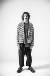 Fitted Jacket_Checked Cotton Mix