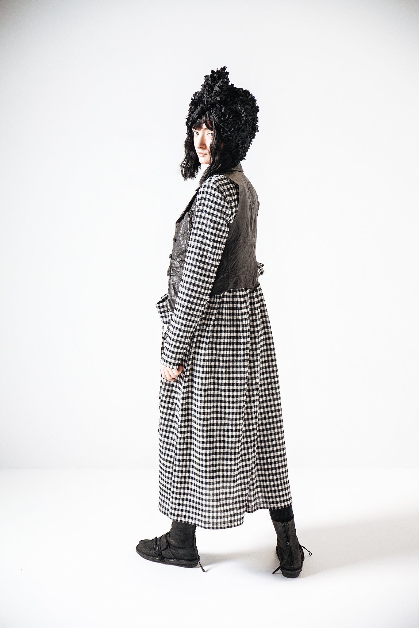 Easy Going Dress_Checked Cotton Mix