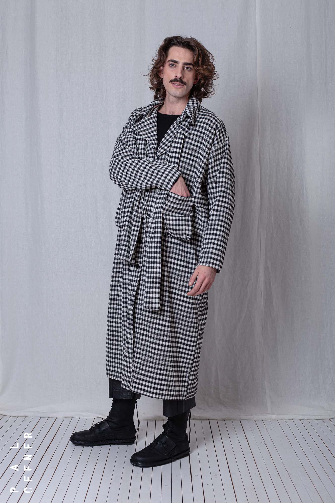 2 in 1 Coat_Checked Cotton Mix
