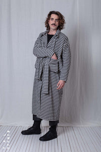 2 in 1 Coat_Checked Cotton Mix