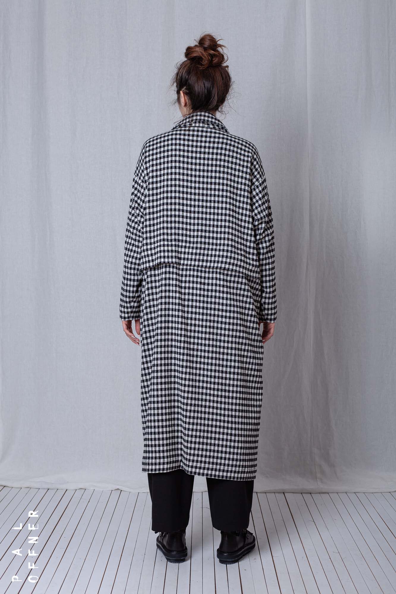 2 in 1 Coat_Checked Cotton Mix