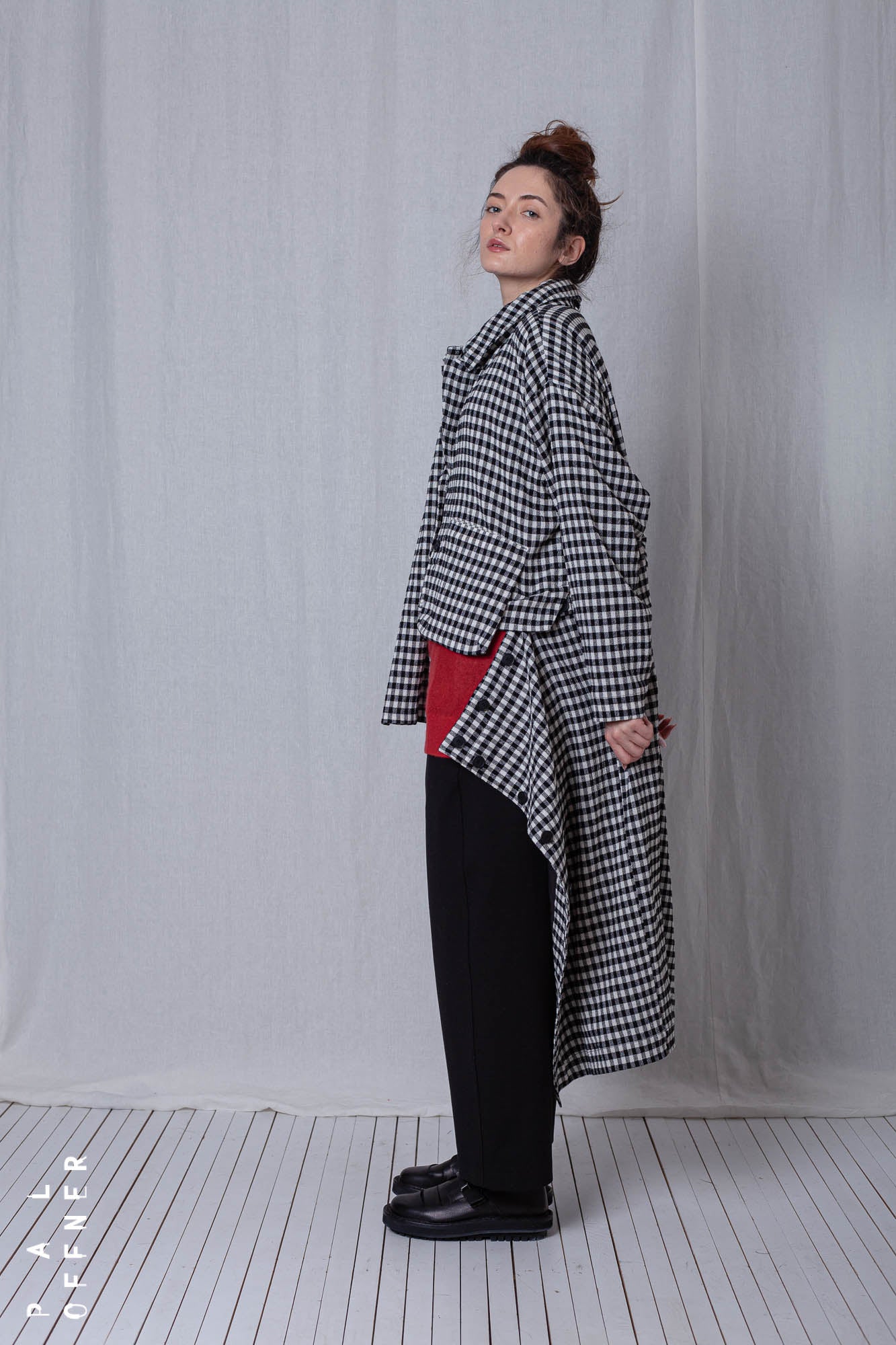 2 in 1 Coat_Checked Cotton Mix