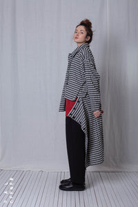 2 in 1 Coat_Checked Cotton Mix