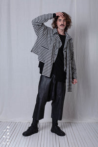 2 in 1 Coat_Checked Cotton Mix