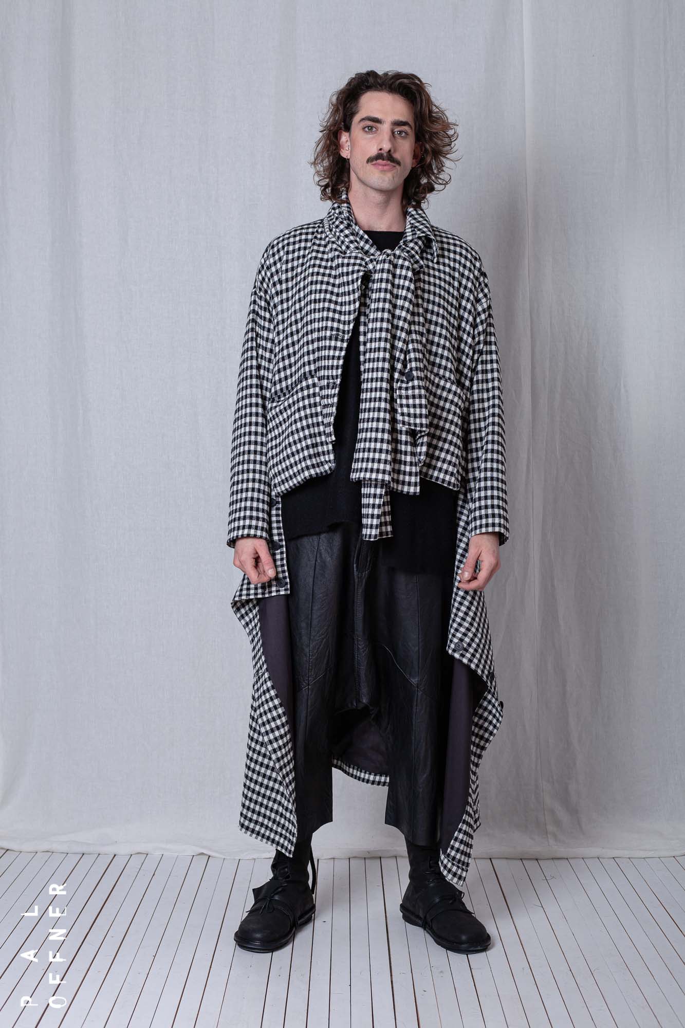 2 in 1 Coat_Checked Cotton Mix