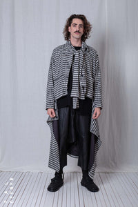 2 in 1 Coat_Checked Cotton Mix