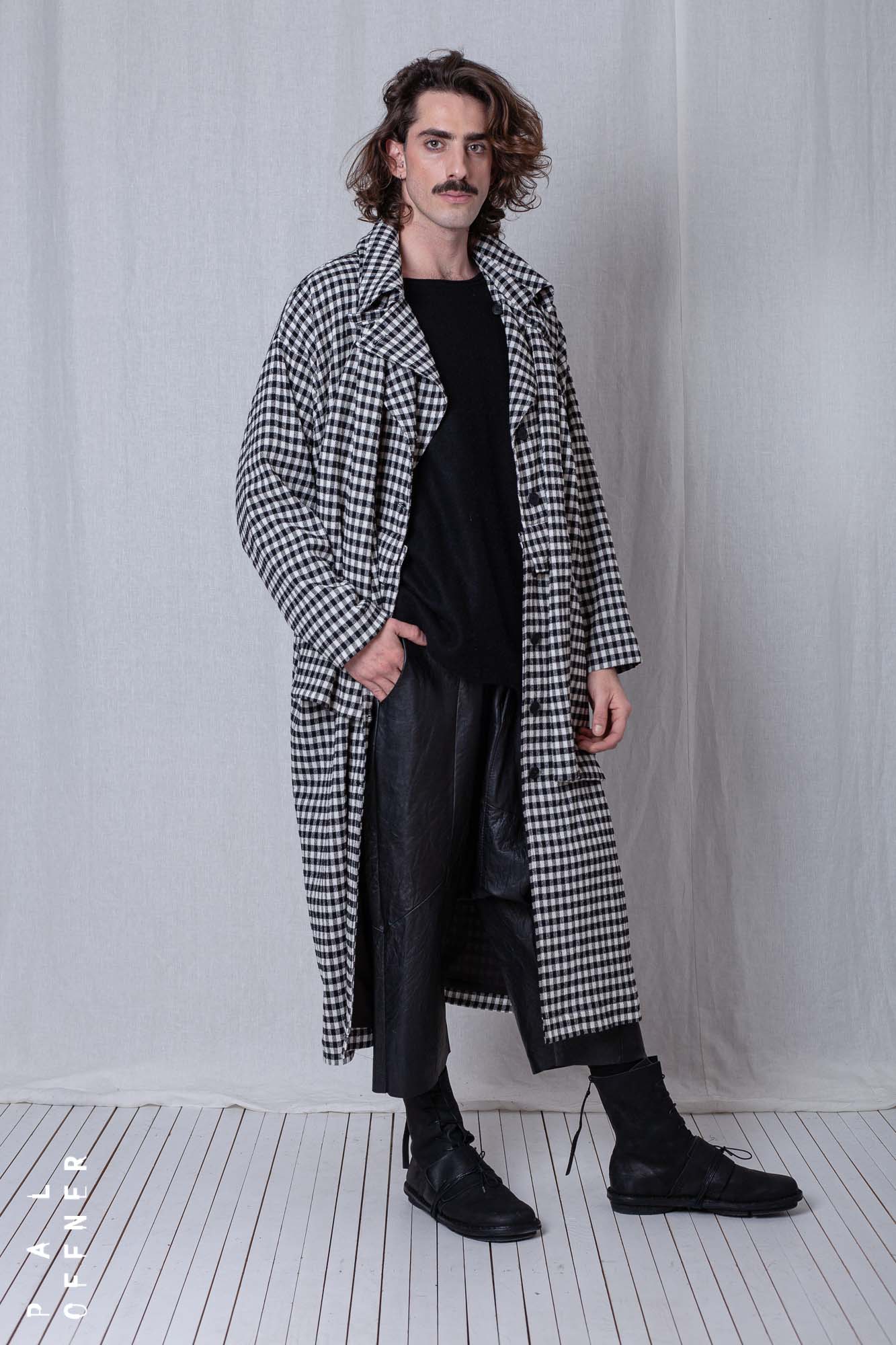 2 in 1 Coat_Checked Cotton Mix