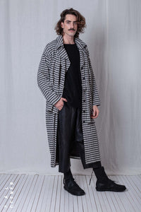 2 in 1 Coat_Checked Cotton Mix