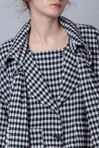 2 in 1 Coat_Checked Cotton Mix