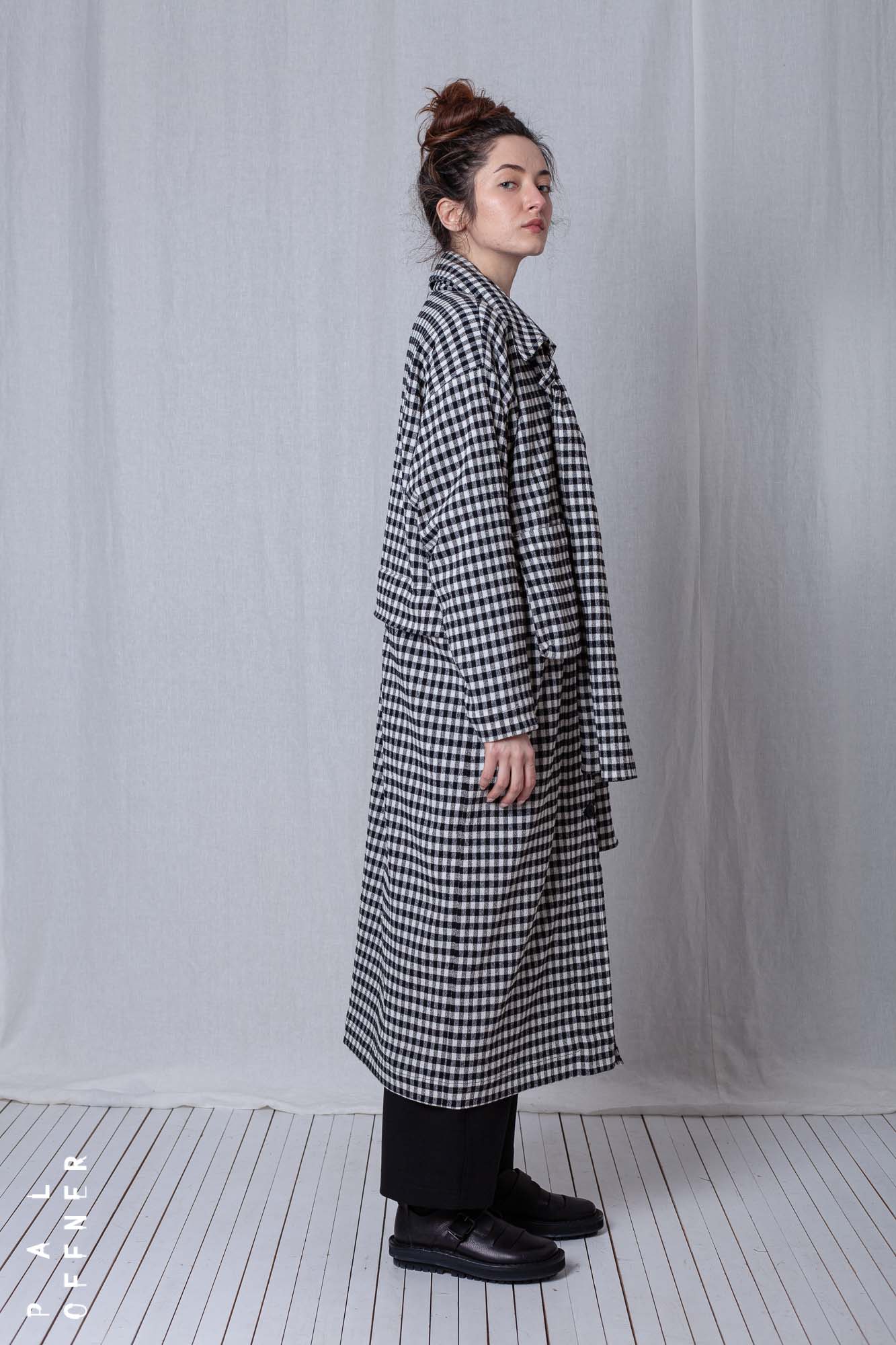 2 in 1 Coat_Checked Cotton Mix