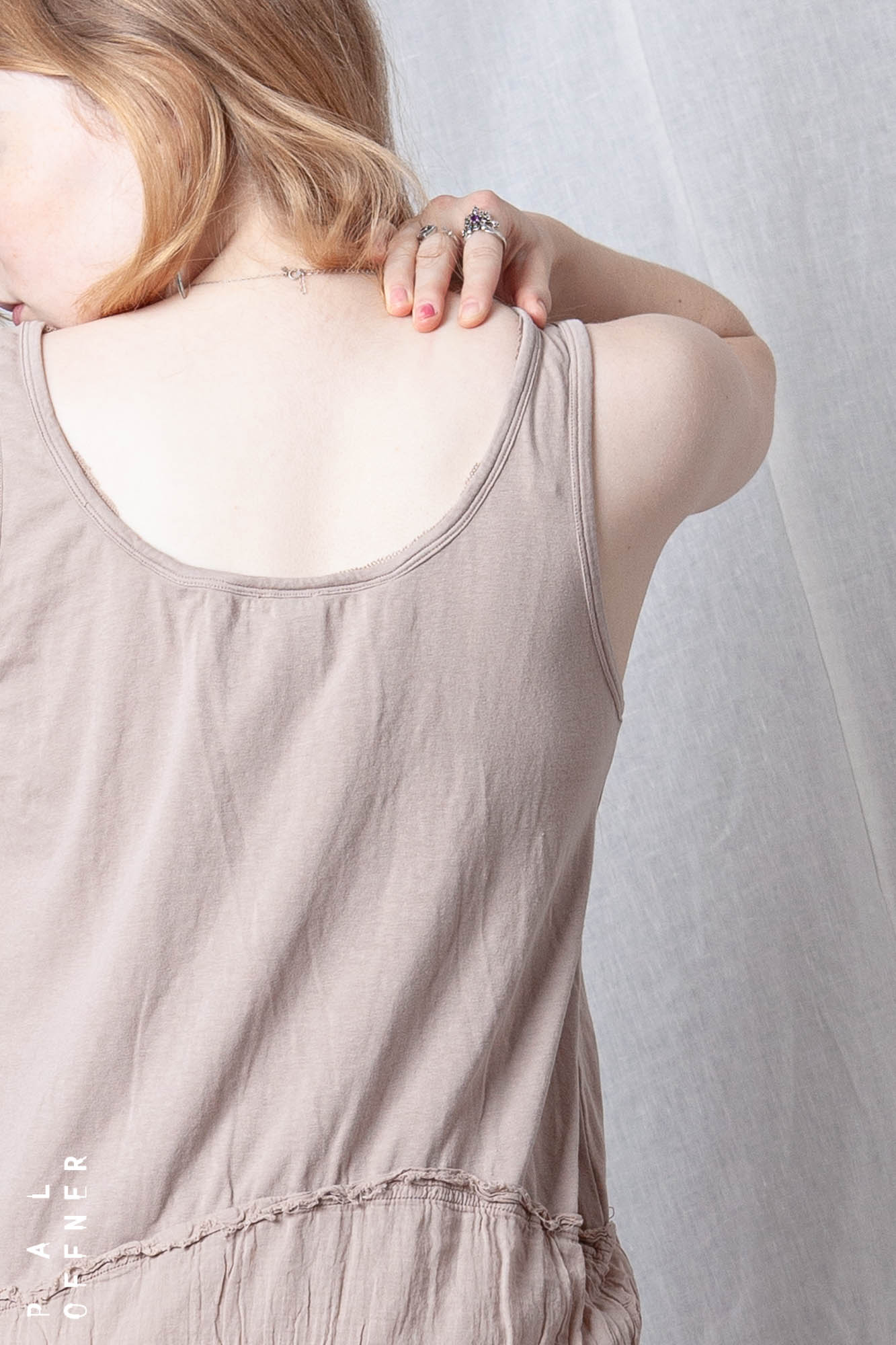 Asymmetric O-Shape Dress_Cotton Jersey + Voile