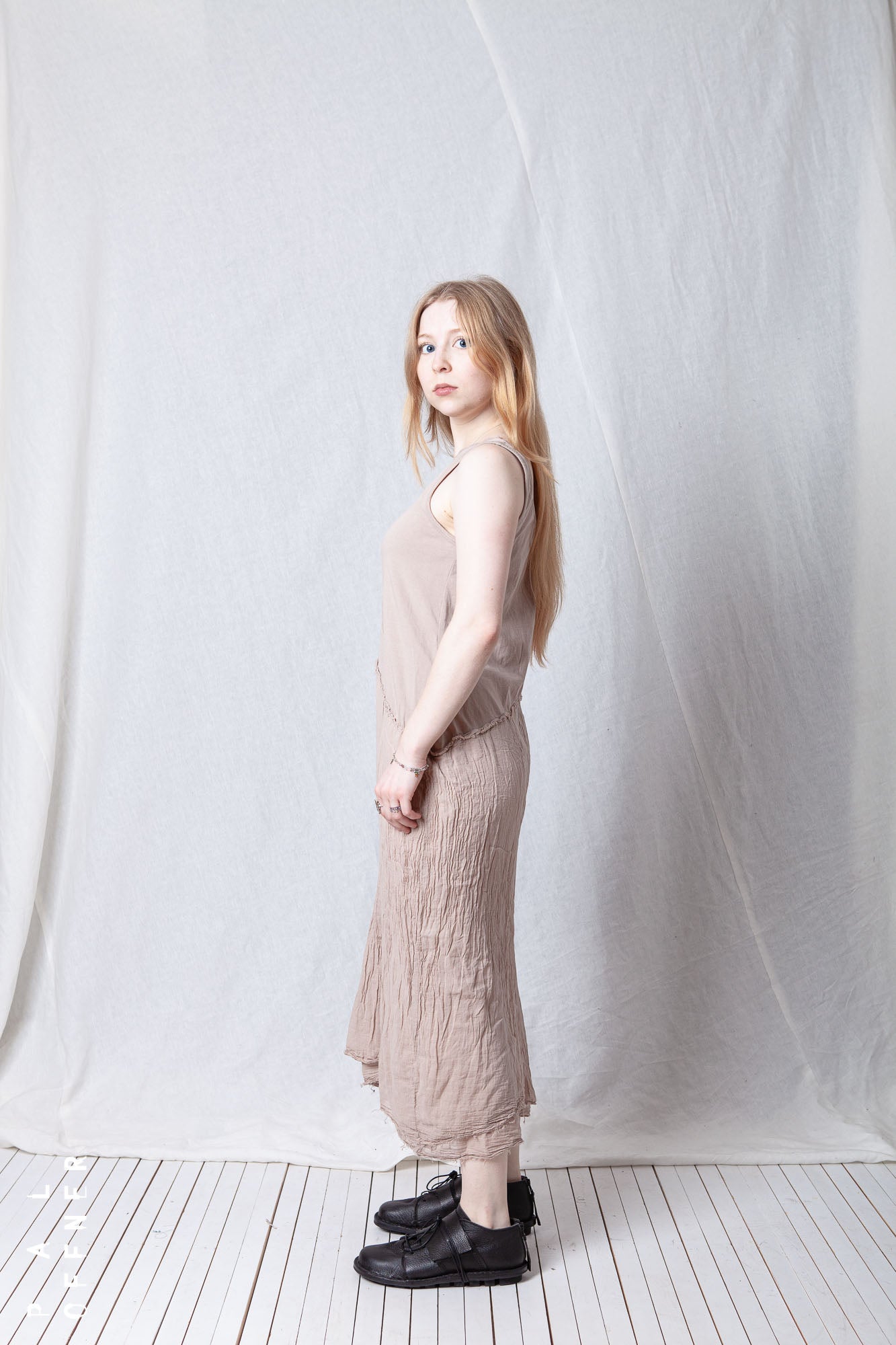 Asymmetric O-Shape Dress_Cotton Jersey + Voile