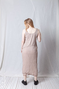 Asymmetric O-Shape Dress_Cotton Jersey + Voile