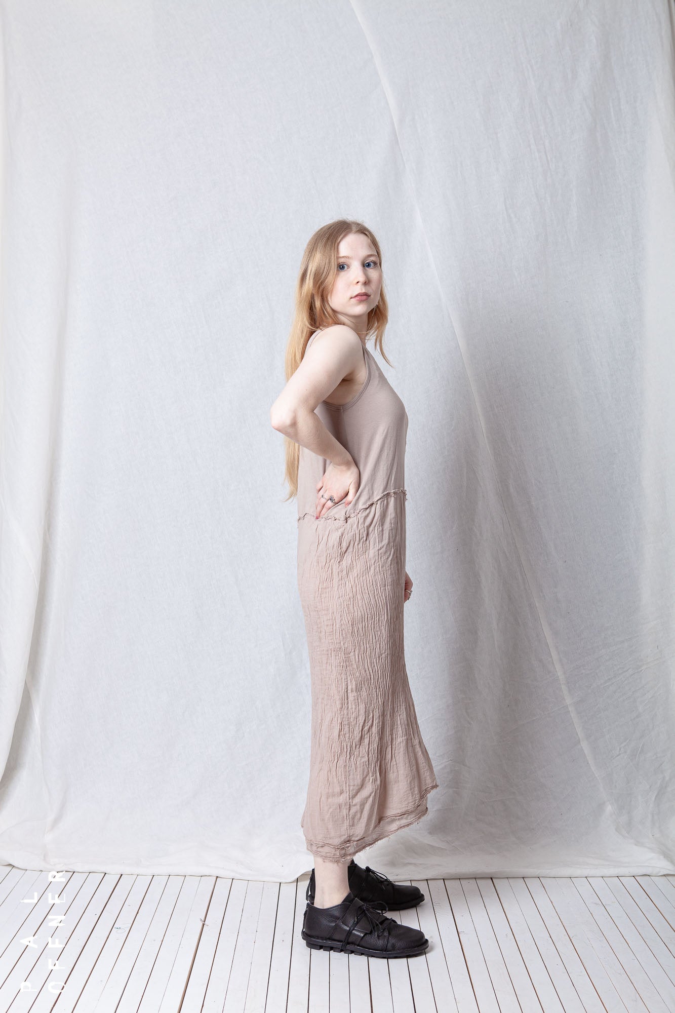 Asymmetric O-Shape Dress_Cotton Jersey + Voile