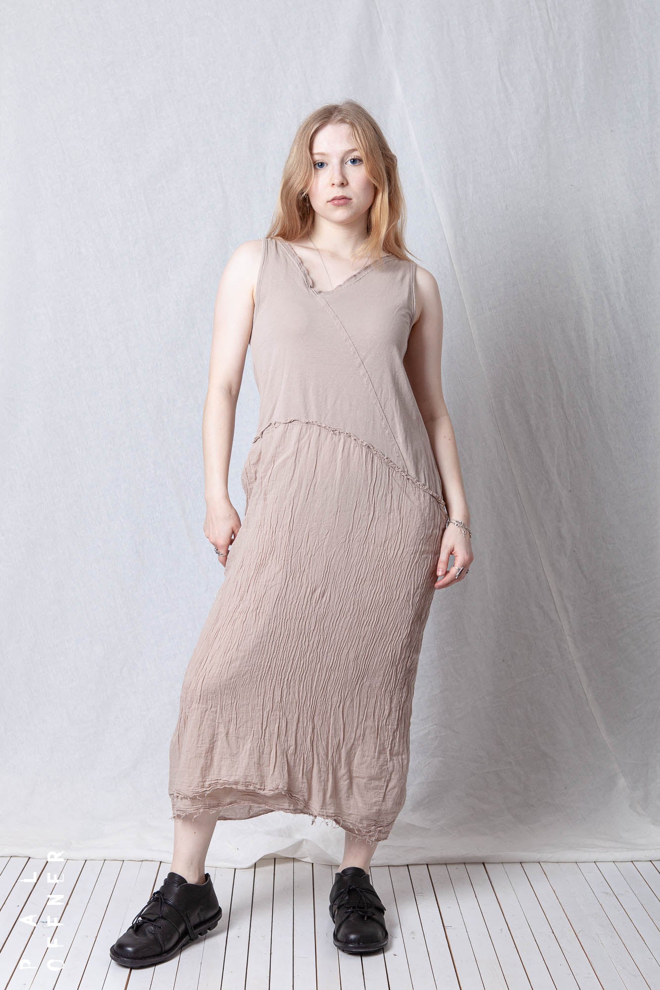 Asymmetric O-Shape Dress_Cotton Jersey + Voile