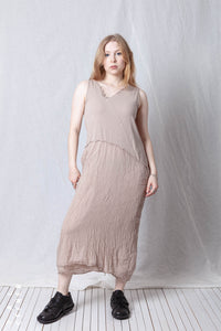 Asymmetric O-Shape Dress_Cotton Jersey + Voile
