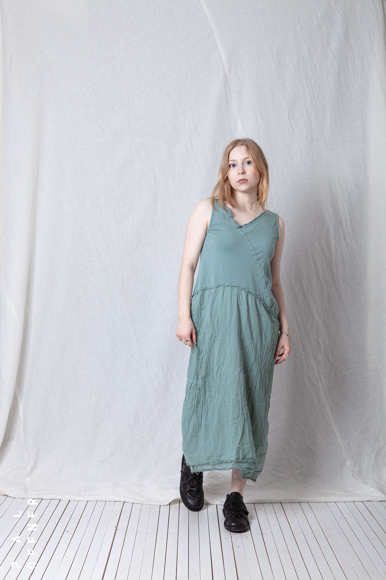 Asymmetric O-Shape Dress_Cotton Jersey + Voile