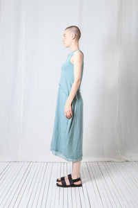 Asymmetric O-Shape Dress_Cotton Jersey + Voile + Mesh