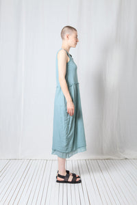 Asymmetric O-Shape Dress_Cotton Jersey + Voile + Mesh