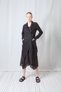 Asymmetric Penguin Coat_Linen