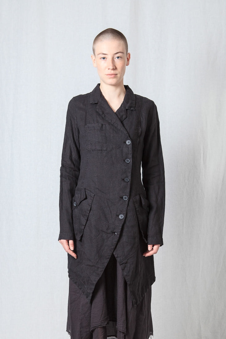 Asymmetric Penguin Coat_Linen