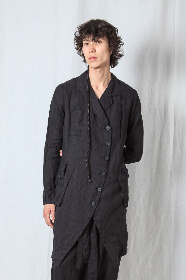 Asymmetric Penguin Coat_Linen