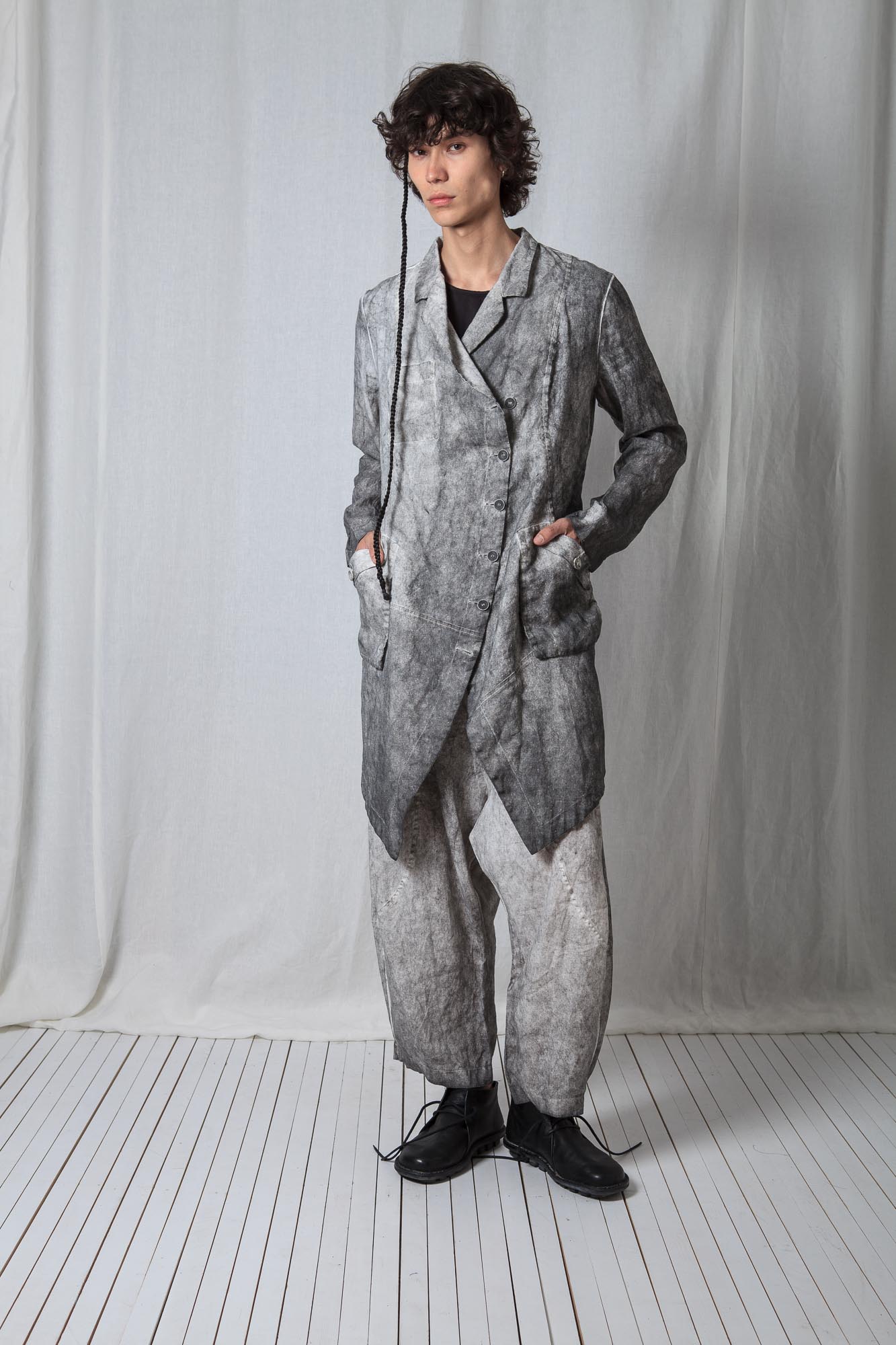 Asymmetric Penguin Coat_Linen