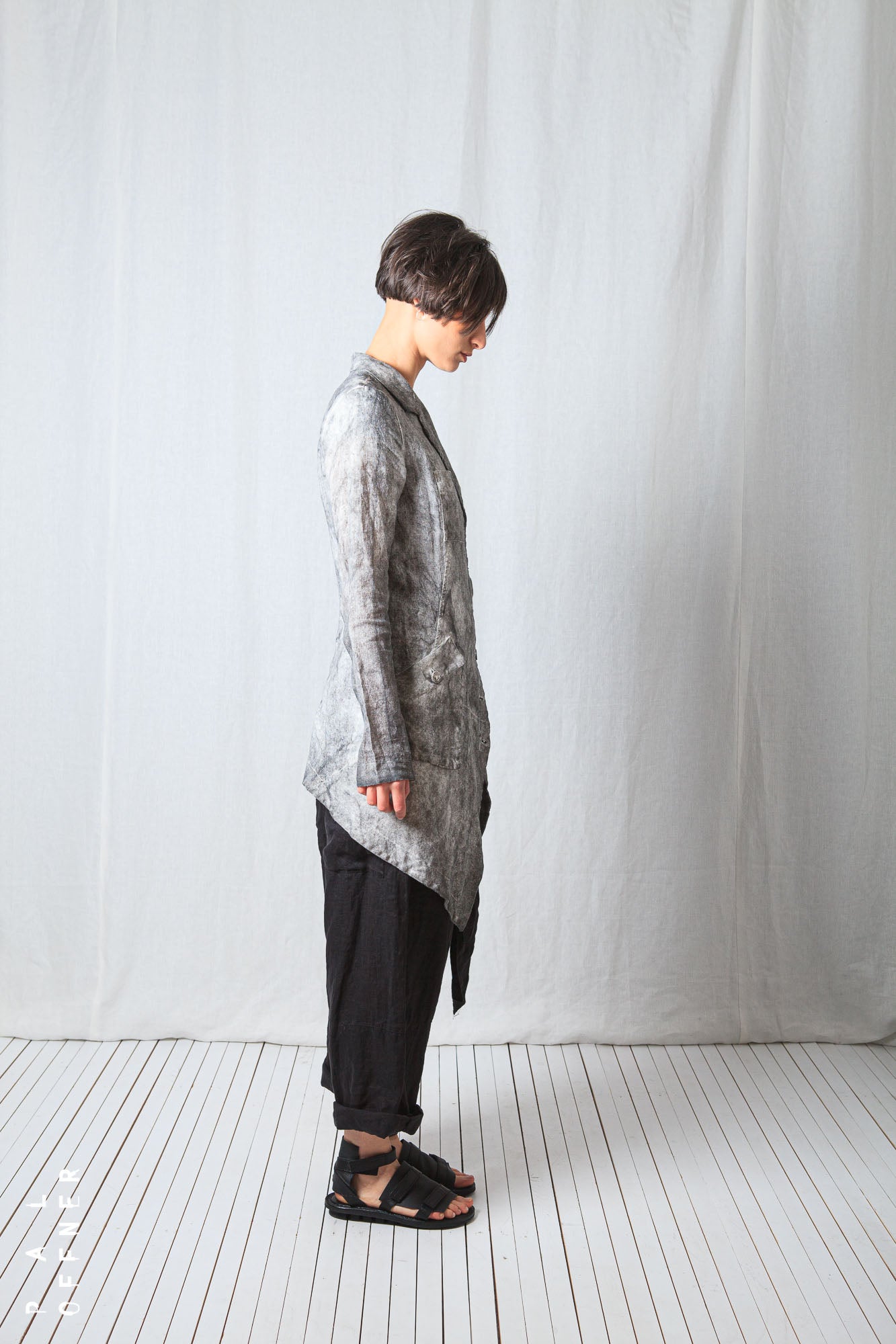 Asymmetric Penguin Coat_Linen