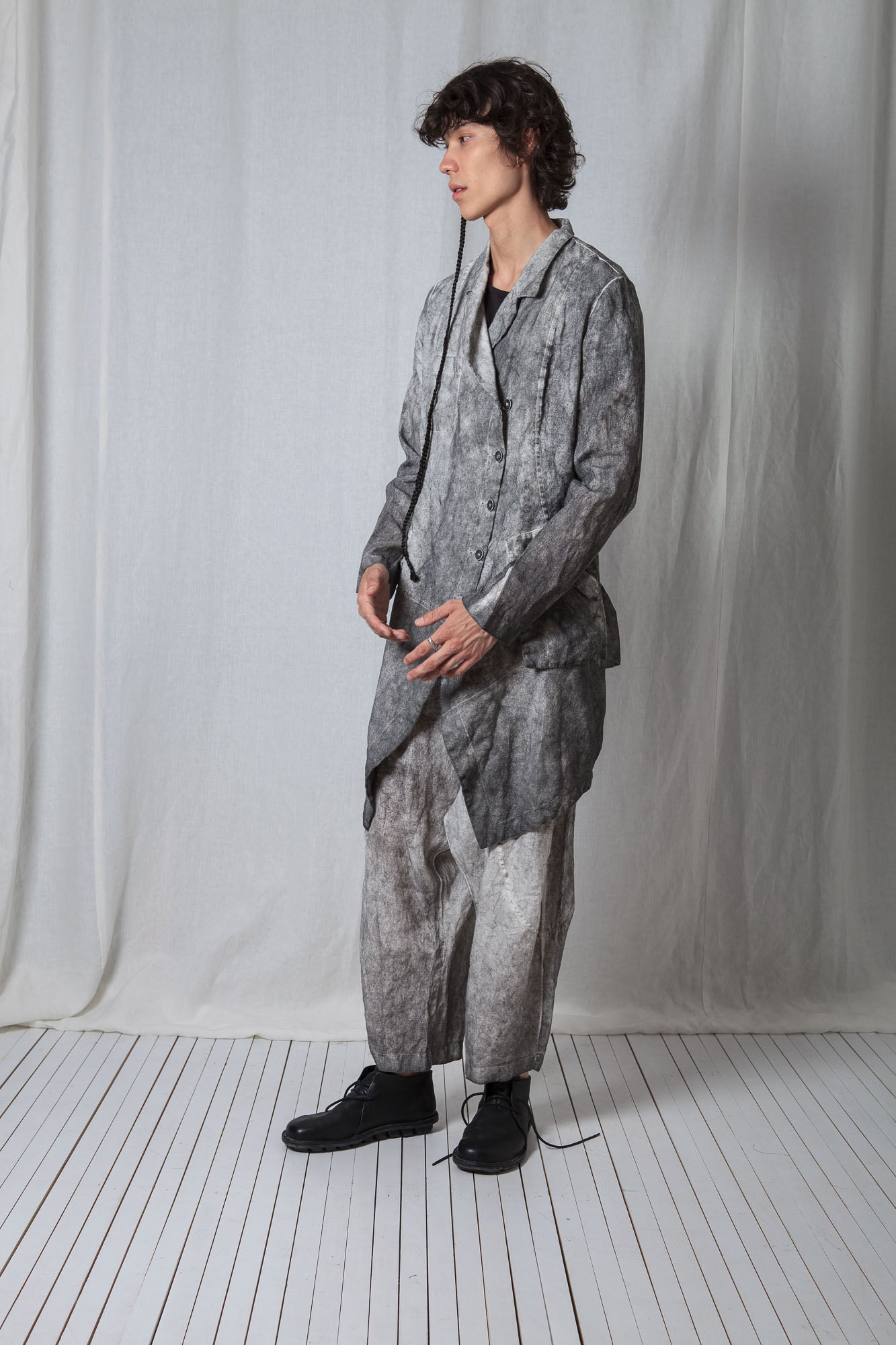 Asymmetric Penguin Coat_Linen