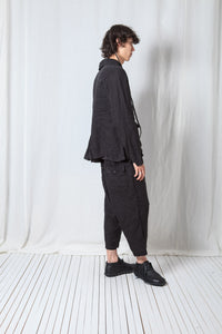 Asymmetric Short Jacket_Linen