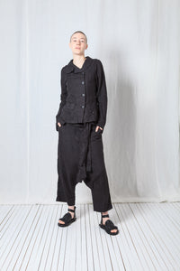 Asymmetric Short Jacket_Linen