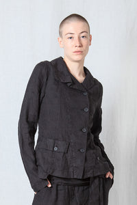 Asymmetric Short Jacket_Linen