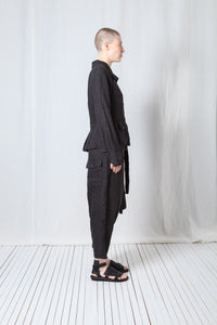 Asymmetric Short Jacket_Linen