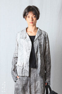 Asymmetric Short Jacket_Linen