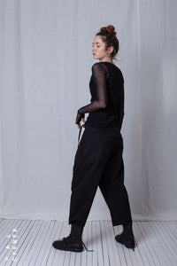 Balloon Fit Trousers_Luxury Bi-Stretch Tricot