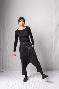 Big Double Belted Trousers_Soft Tencel Stretch
