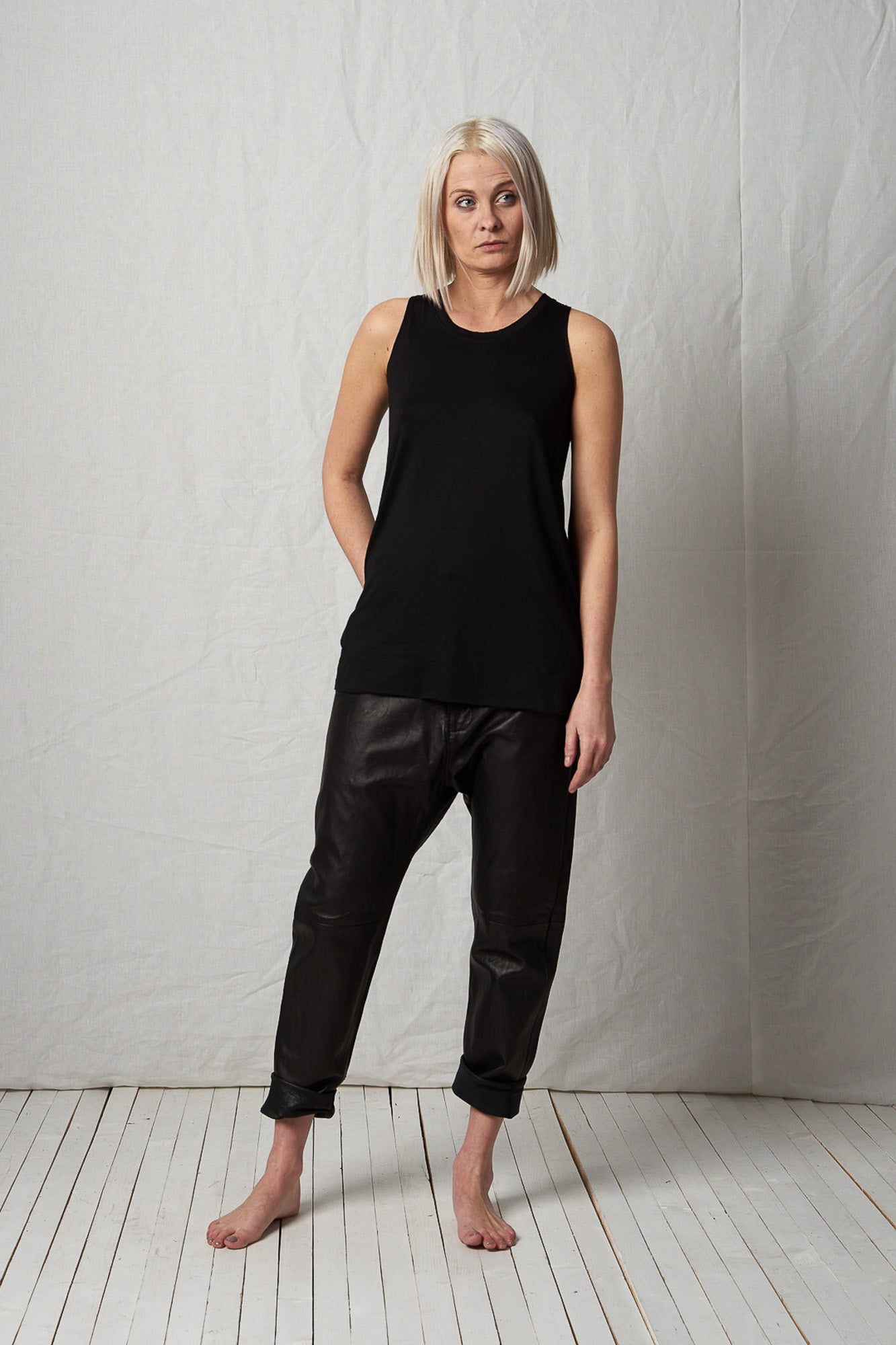 Bit Low Trousers_Leather