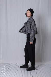 Boxy Jacket_Herringbone Cotton Mix
