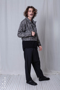 Boxy Jacket_Herringbone Cotton Mix