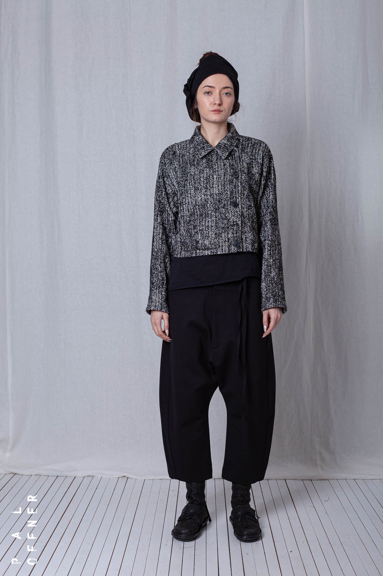 Boxy Jacket_Herringbone Cotton Mix