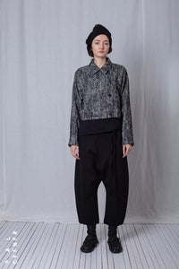 Boxy Jacket_Herringbone Cotton Mix