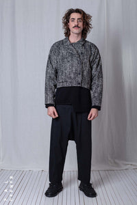 Boxy Jacket_Herringbone Cotton Mix
