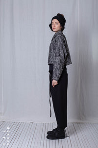 Boxy Jacket_Herringbone Cotton Mix