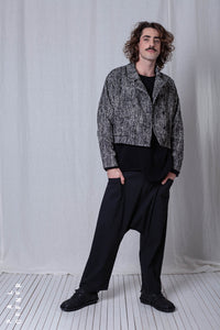 Boxy Jacket_Herringbone Cotton Mix