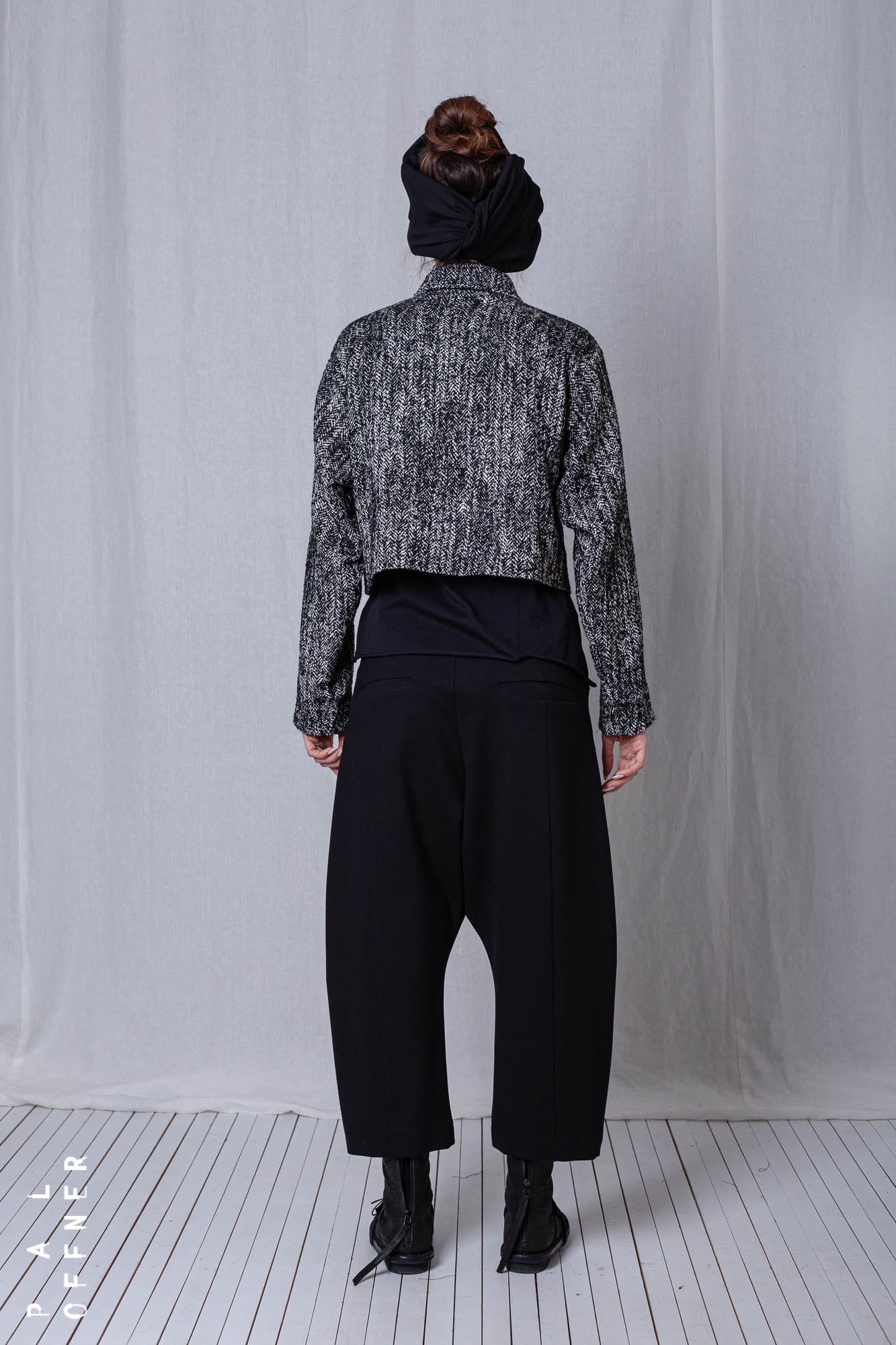 Boxy Jacket_Herringbone Cotton Mix