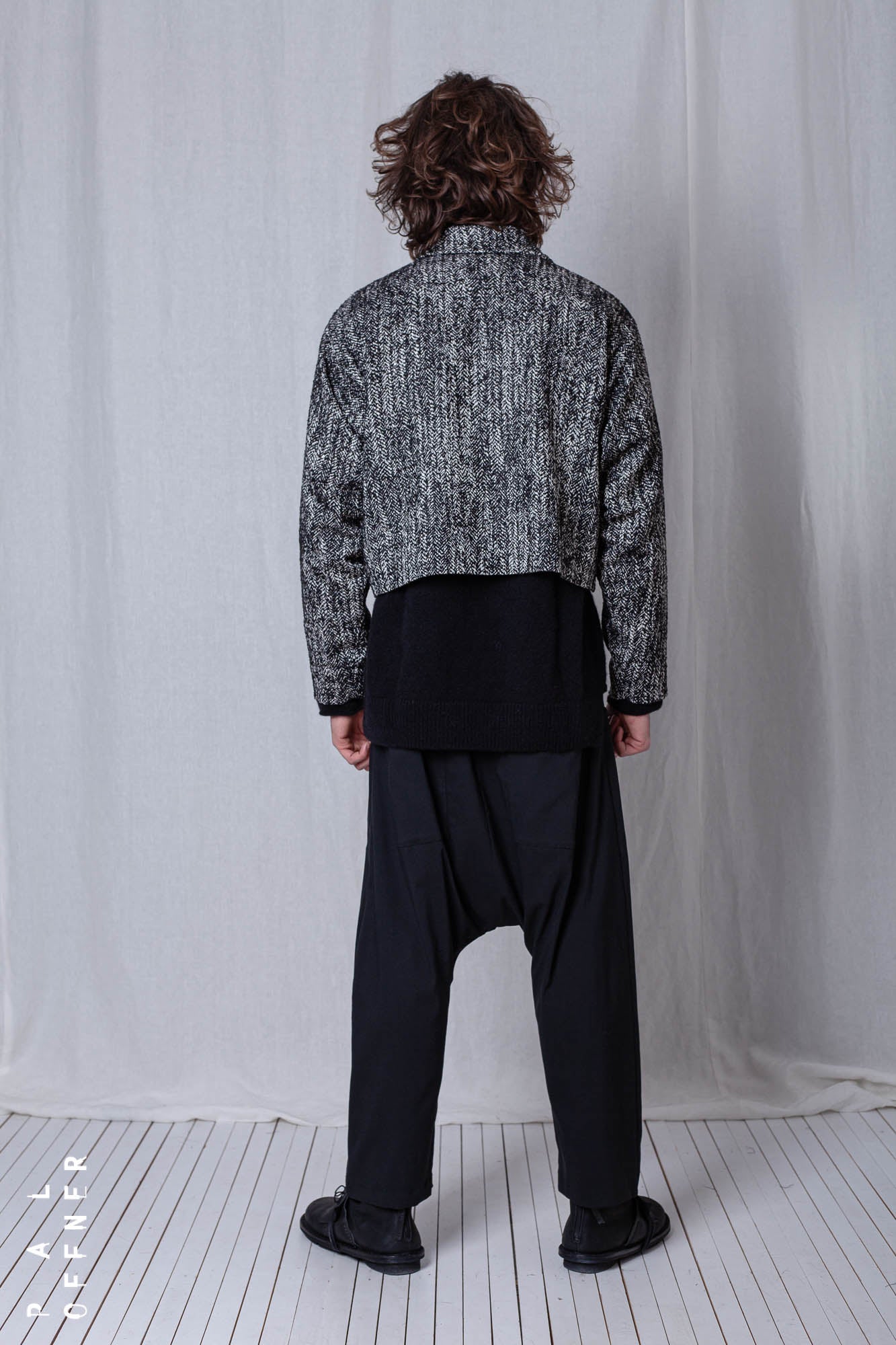 Boxy Jacket_Herringbone Cotton Mix